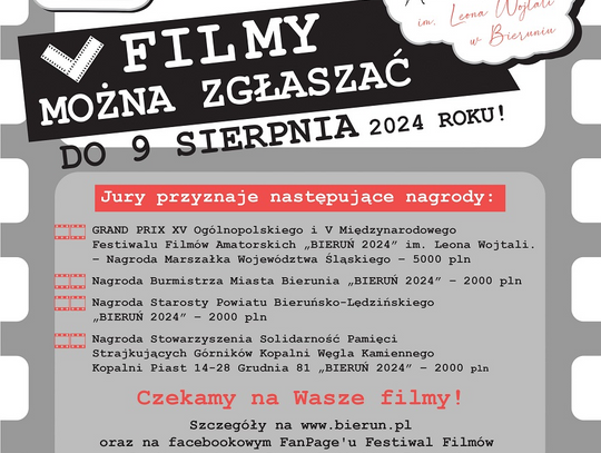 Bieruń zaprasza filmowców amatorów na jubileuszową edycję festiwalu filmów