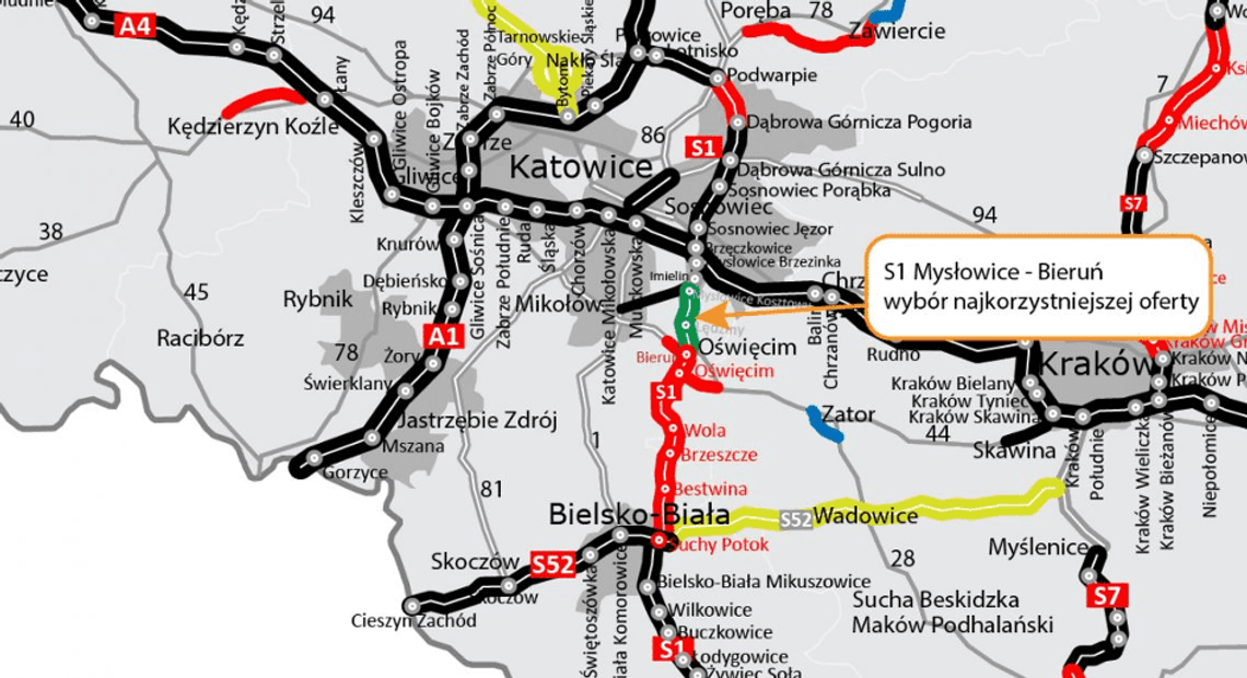 Droga S1 Mysłowice – Bieruń. Wybrano wykonawcę, cena prawie pół miliarda!