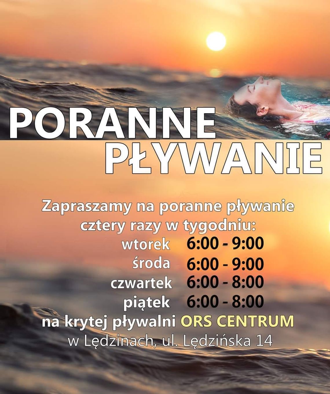 Poranne pływanie w Lędzinach