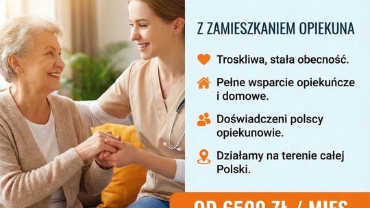 Firma oferuje opiekę seniora z zamieszkaniem