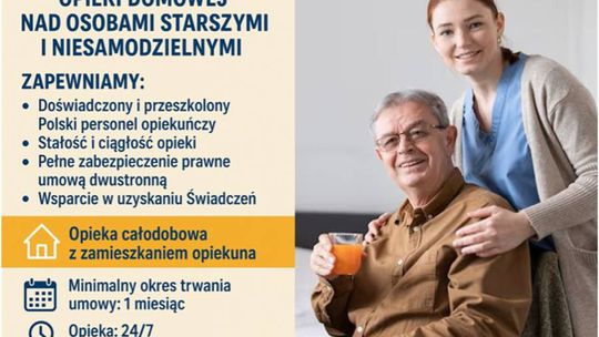 Opieka domowa nad seniorem Bieruń - 24 godziny/dobę. Cały Śląsk