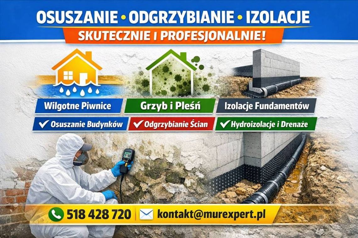 Iniekcja krystaliczna i podcinka ścian - trwała izolacja pozioma fundamentów Śląsk
