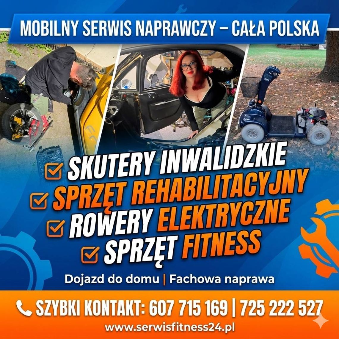Naprawy skuterów inwalidzkich, rowerów i sprzętu rehabilitacyjnego