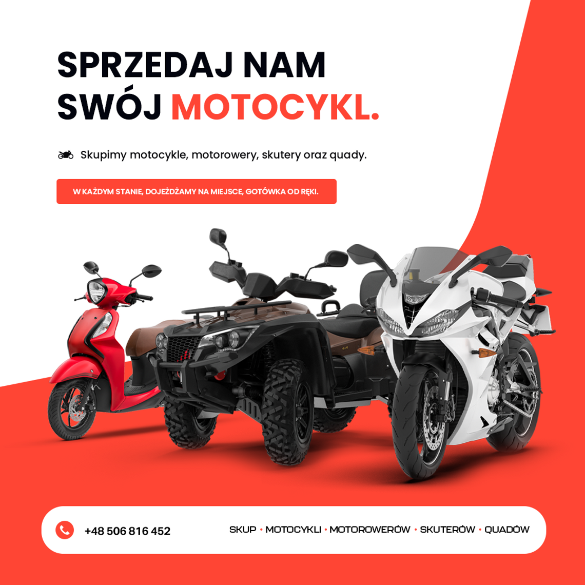 SKUP MOTOCYKLI MOTOROWERÓW SKUTERÓW QUADÓW ATV