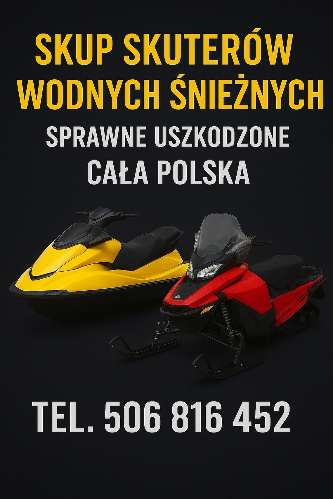 SKUP SKUTERÓW ŚNIEŻNYCH ŚNIEŻNE WODNYCH -SPRAWNYCH -USZKODZONYCH