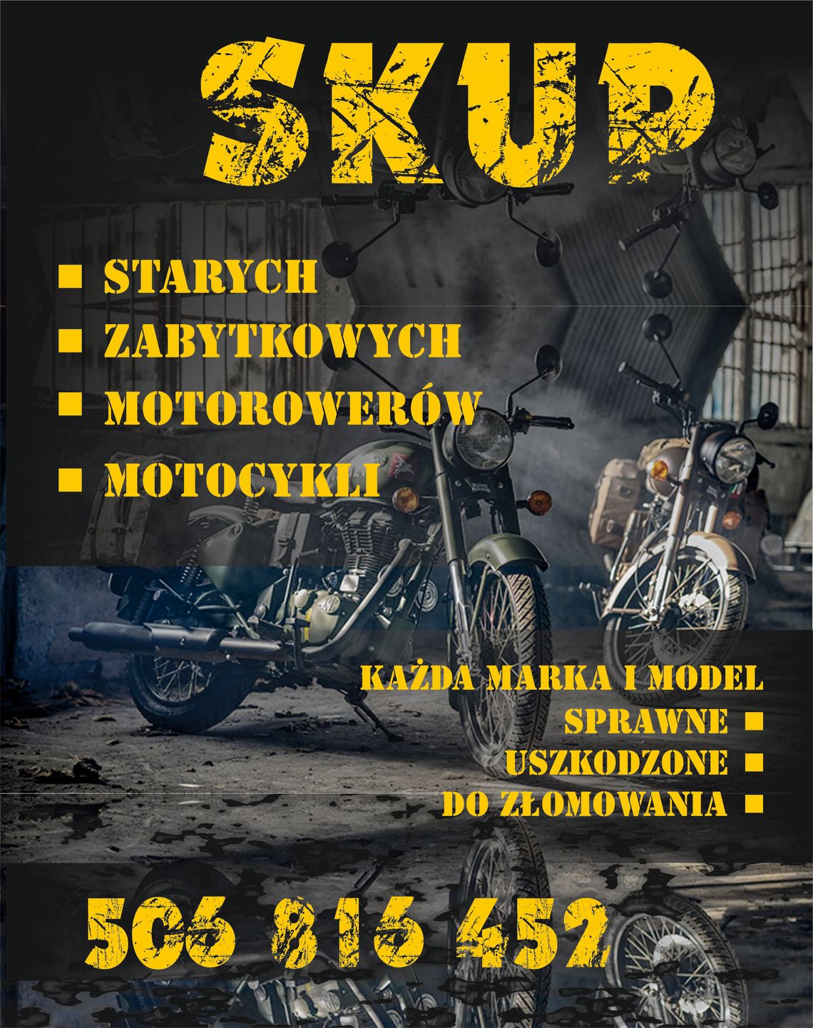 SKUP STARYCH ZABYTKOWYCH MOTOCYKLI MOTOROWERÓW MOTORÓW